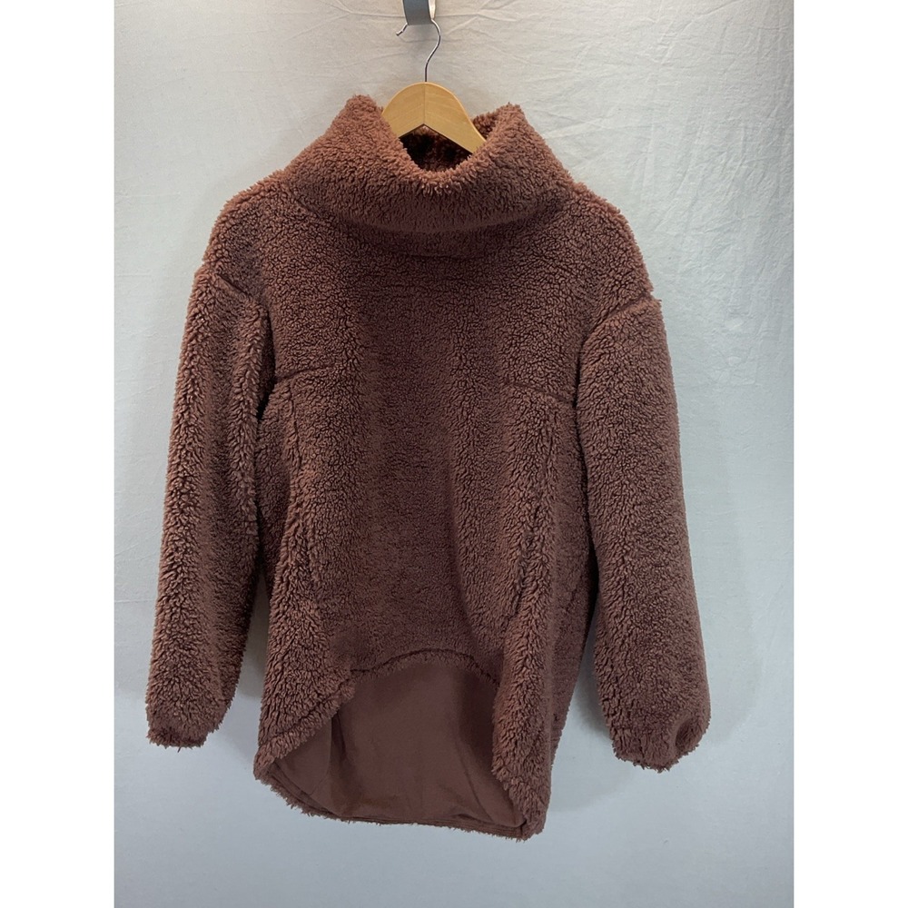 Lululemon Warmth Restore Sherpa Teddy Pullover Cowl Neck Smoky Topaz  Women's 6